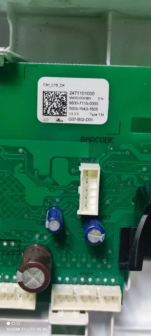 Панель управления Beko WSPE7H616W без проводки