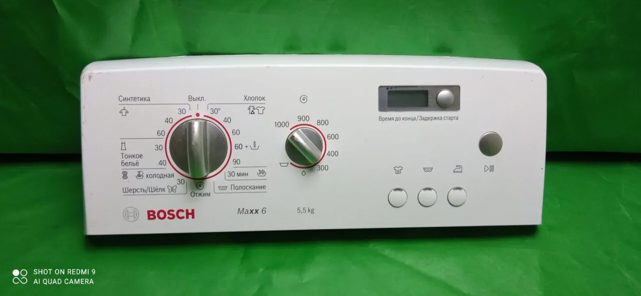 Панель управления Bosch Maxx 6 для стиральной машины с вертикальной загрузкой