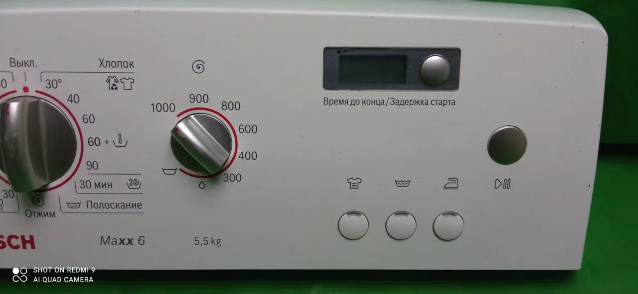 Панель управления Bosch Maxx 6 для стиральной машины с вертикальной загрузкой