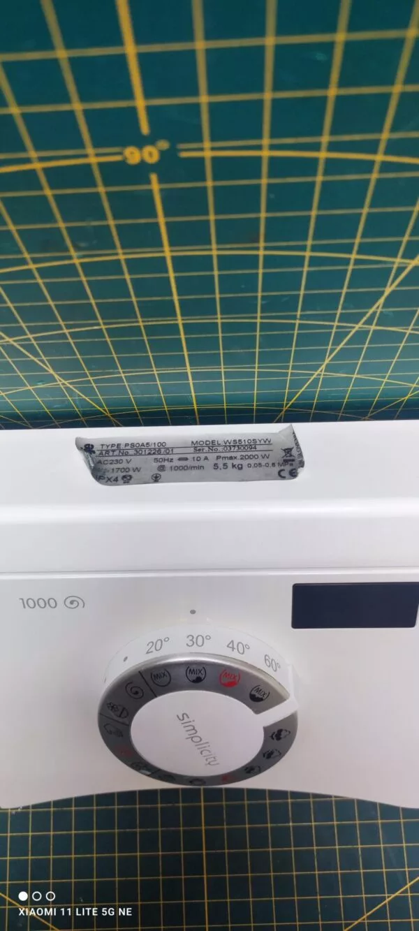 Элементы управления Gorenje WS510SYW (Только пластик)