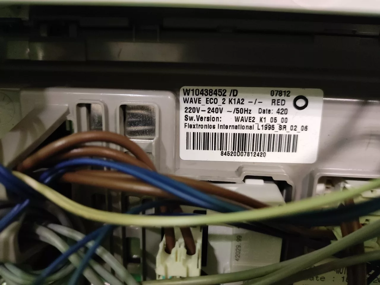 Модуль управления Bosch WOT24255OE/01 для стиральной машины с вертикальной загрузкой