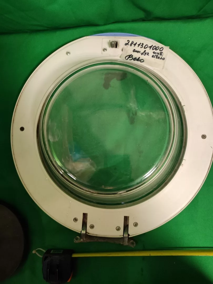 Люк в сборе Beko 2811301000 син.ручка, глуб стекло для стиральной машины